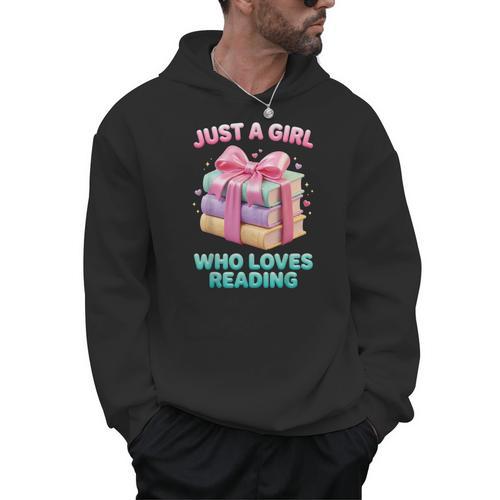 Just a Girl Who Loves Reading Women Book Lover Bookworm Men Hoodie - Bookorys DE