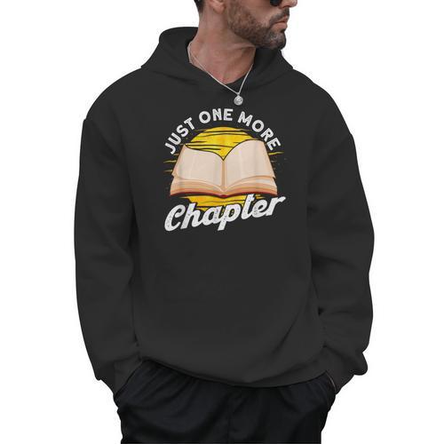 Just One More Chapter Book Reading Bookworm Men Hoodie - Bookorys UK