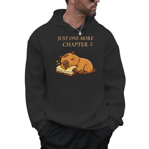Just One More Chapter Capybara With Book Men Hoodie - Bookorys UK