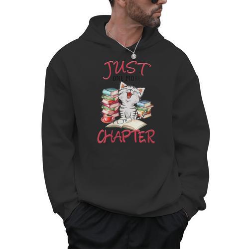Just One More Chapter- I Love Reading Book And Meow Men Hoodie - Bookorys DE