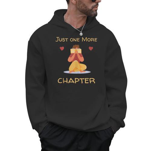 Just One More Chapter Red Book Lovers Bookworms & Readers Men Hoodie - Bookorys