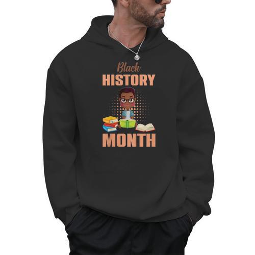 Kids Boy Reading Book History Month BLM Melanin Pride Kids Men Hoodie - Bookorys CA