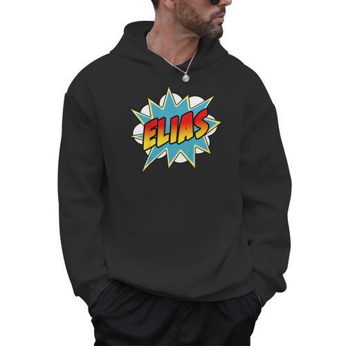 Kids Boys Elias Comic Book Superhero Name Men Hoodie - Bookorys