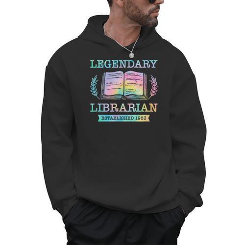 Legendary Librarian Established 1963 Library Book Birthday Men Hoodie - Bookorys UK