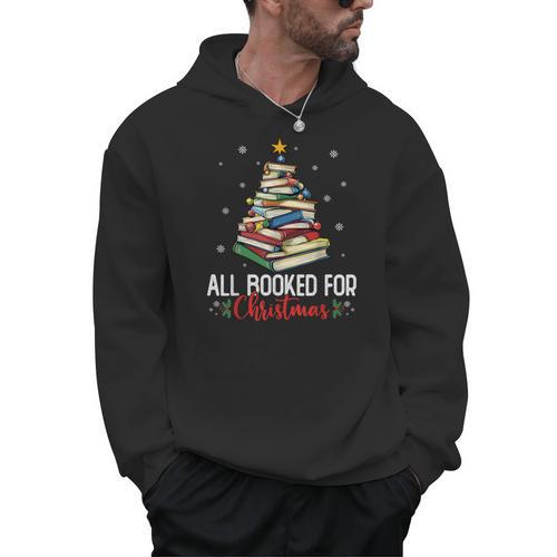 Librarian Book Lover Men Women Kids All Booked For Christmas Men Hoodie - Bookorys CA