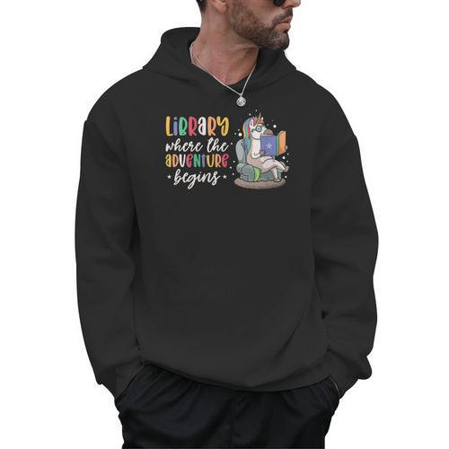 Librarian Book Reader Reading Unicorn Adventure Men Hoodie - Bookorys