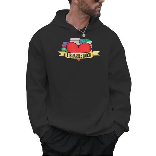 Librarian Library Assistant Libraries Rock Book Lover Men Hoodie - Bookorys UK