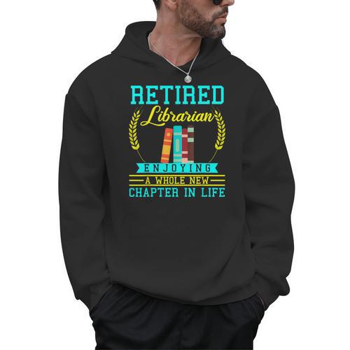 Librarian Retirement Retired Book Coworker Former 2025 Men Hoodie - Bookorys