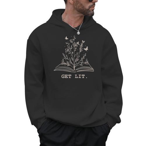 Library Book Wildflowers Lovers Literature Teacher Men Hoodie - Bookorys AU