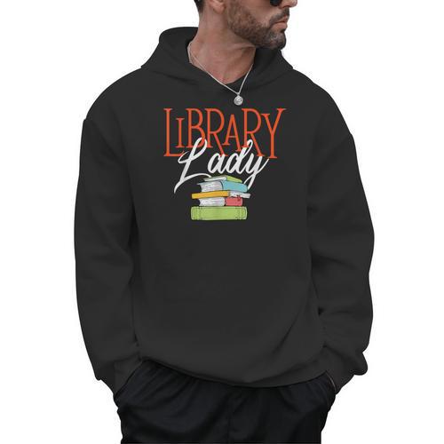 Library Lady Bookworm Books Book Lover School Librarian Men Hoodie - Bookorys