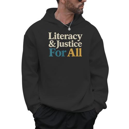 Literacy Justice For All Stop Book Banning Protect Librarian Men Hoodie - Bookorys CA