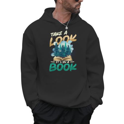 Take A Look It´s In A Book Reading Lover Men Hoodie - Bookorys DE
