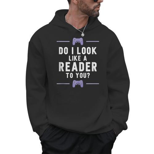 Look Like A Reader Video Gamer Non Reader Anti Book Men Hoodie - Bookorys