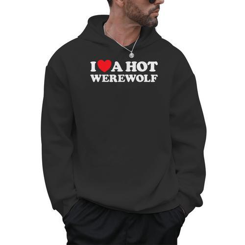 I Love A Hot Werewolf Lycan Wolfman Book Character Fan Men Hoodie - Bookorys CA