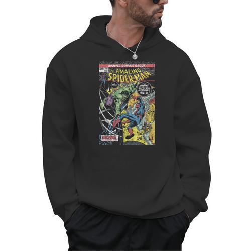 Marvel Comics Spider-Man And Hulk Retro Comic Book Cover Men Hoodie - Bookorys AU
