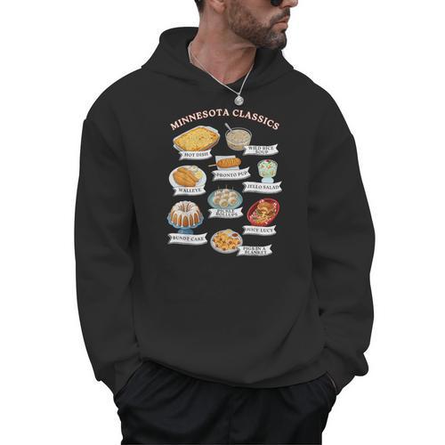 Minnesota Food Classic Cookbook Eats Minneapolis St Paul MN Men Hoodie - Bookorys