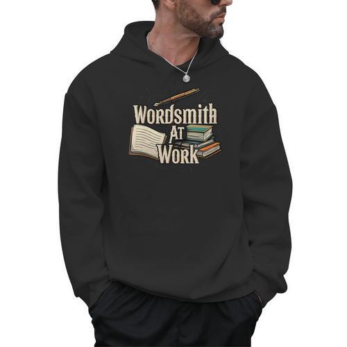 Wordsmith At Work Vintage Writer & Author Pen Book Lover Men Hoodie - Bookorys
