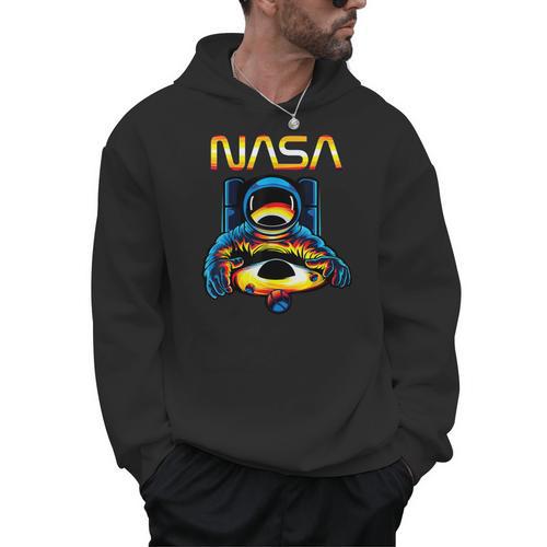 NASA Astronaut In Space Hole Comic Book Style Geek Men Hoodie - Bookorys