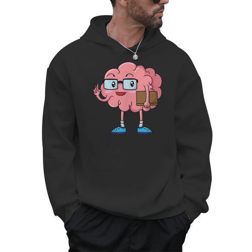 Nerd Brain With Book And Glasses Men Hoodie - Bookorys DE