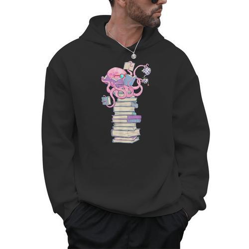 Octopus Bookworm Fun Reading Tee For Book Lovers Men Hoodie - Bookorys