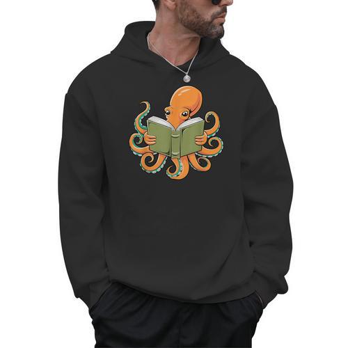 Octopus Reading Book Bookworm Librarian Women Men Kids Men Hoodie - Bookorys AU