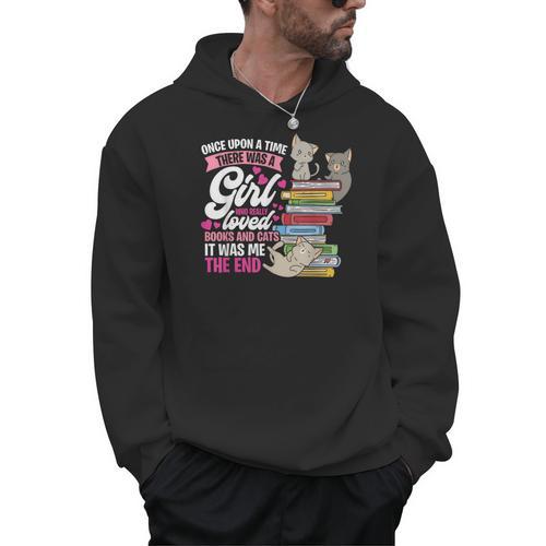 Once Upon A Time There Was A Girl Who Loved Books And Cats Men Hoodie - Bookorys AU