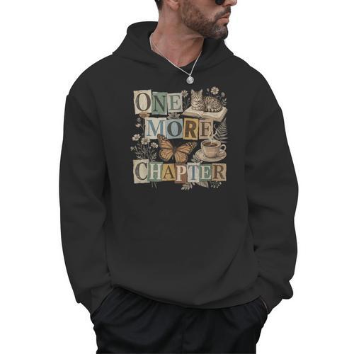 One-More Chapter Vintage Bookish Collage Book Lover Reading Men Hoodie - Bookorys