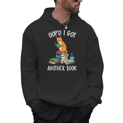 Oops I Got Another Book Cat Reader Men Hoodie - Bookorys CA
