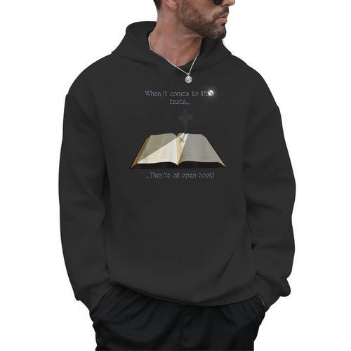 Open Book Faith Christian Cross Light Bible Men Hoodie - Bookorys