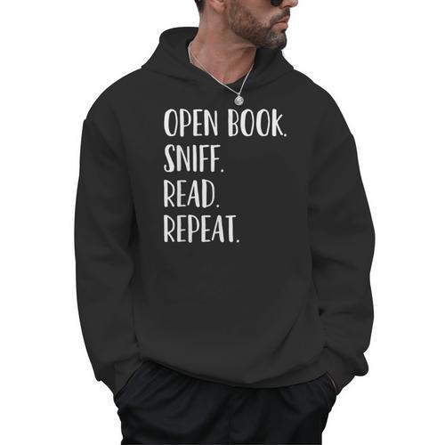 Open Book Sniff Read Repeat T-Shirt Men Hoodie - Bookorys CA