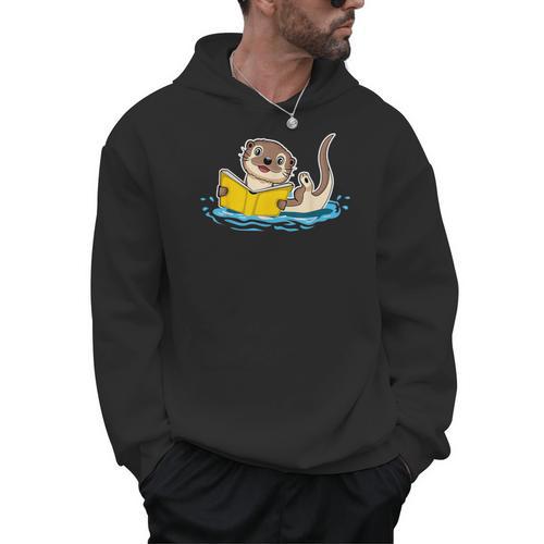 Otter Reading Bookaholics Sea Otter And Book Lover Men Hoodie - Bookorys