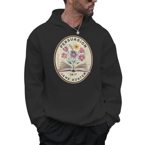 Persuasion Jane Austen Book Flowers Men Hoodie - Bookorys