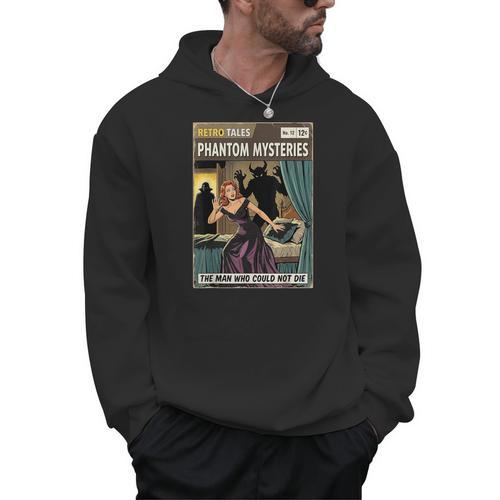 Phantom Mysteries Vintage Horror Comic Book Cover Men Hoodie - Bookorys