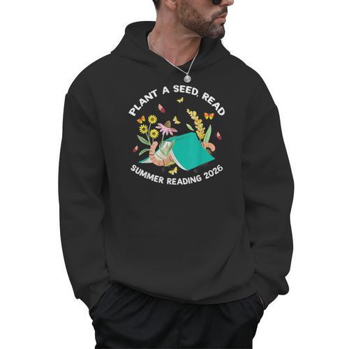 Plant a Seed Read Summer Reading 2026 Butterfly Book Floral Men Hoodie - Bookorys CA