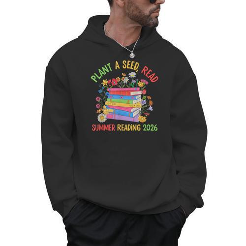 Plant A Seed Read Summer Reading 2026 Librarian Books Floral Men Hoodie - Bookorys UK