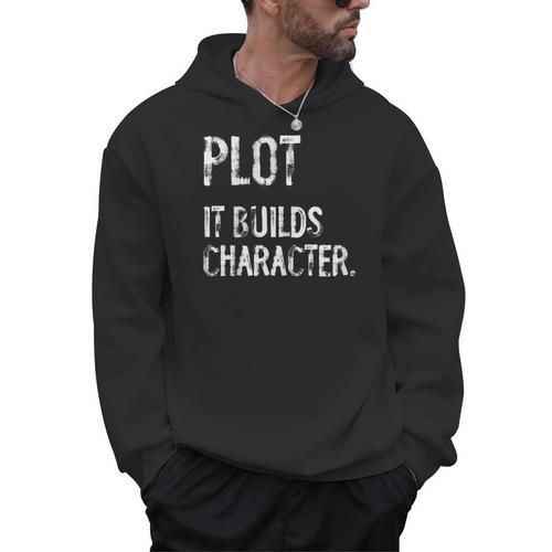 Plot It Builds Character Book English Teacher Reading Men Hoodie - Bookorys