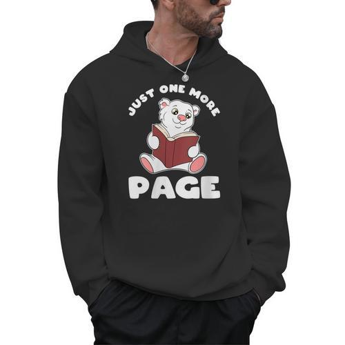 Polar Bear And Books Just One More Page Men Hoodie - Bookorys DE