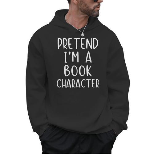 Pretend Im Book Character Costume Halloween Simple Adult Kid Men Hoodie - Bookorys