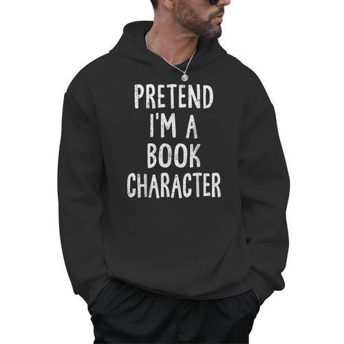 Pretend I'm A Book Character Lazy Easy Halloween Costume Men Hoodie - Bookorys CA