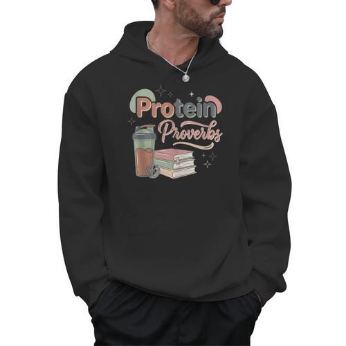 Protein And Proverbs Protein Workout Book Lover Gym Men Hoodie - Bookorys AU