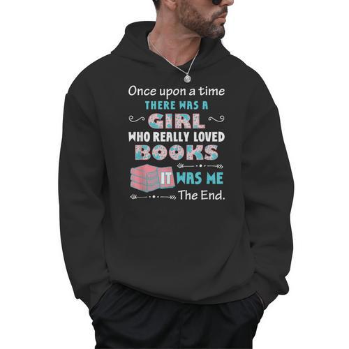 There Was A Girl Who Loved Books Book Lover Daughter Girls Men Hoodie - Bookorys