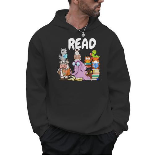 Read Book Club Piggie Elephant Pigeons Teacher Library For Men Women Kids Men Hoodie - Bookorys AU