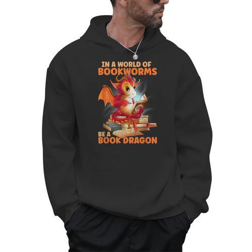 Read Be A Book Dragon Bookworm Men Hoodie - Bookorys AU