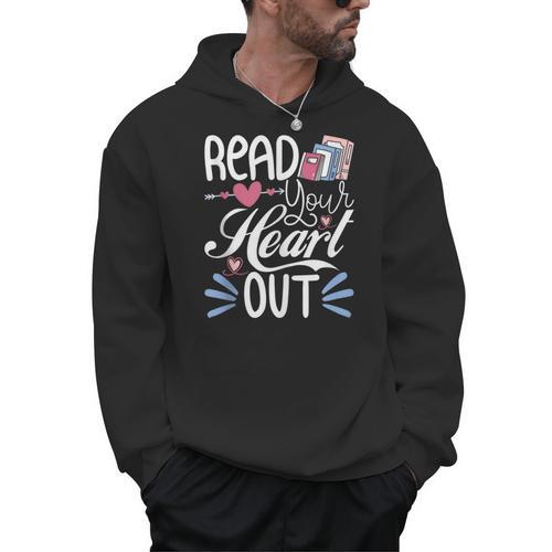 Read Your Heart Out Book Lover Reading Teacher Bookworm Men Hoodie - Bookorys AU