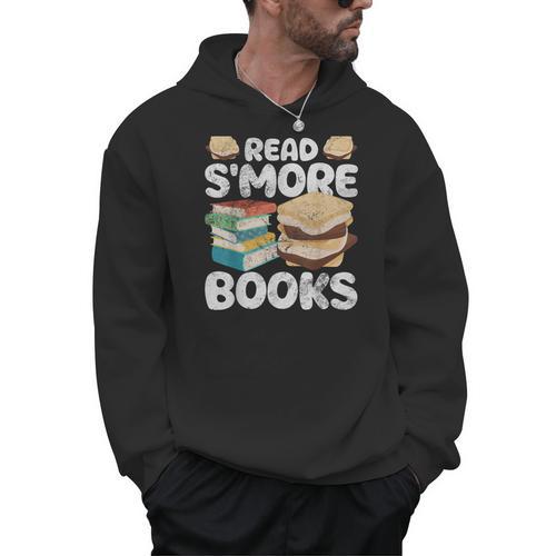 Read S'More Books Camping Reading Bookworm Book Lover Grunge Men Hoodie - Bookorys DE