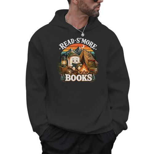Read S'More Books Cute Campfire Reading Book Lovers Camping Men Hoodie - Bookorys