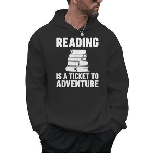 Reader Book Reading Bookworm Librarian Men Hoodie - Bookorys DE