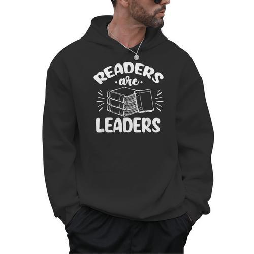 Readers Are Leaders Books Reading Librarian Teacher Bookworm Men Women Kids Men Hoodie - Bookorys UK
