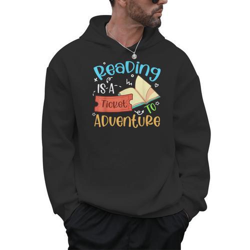 Reading Adventure Librarian Bookworm Book Lover Men Hoodie - Bookorys DE