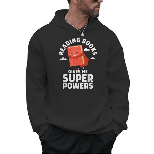Reading Books Gives Me Superpowers Superhero Book Men Hoodie - Bookorys AU